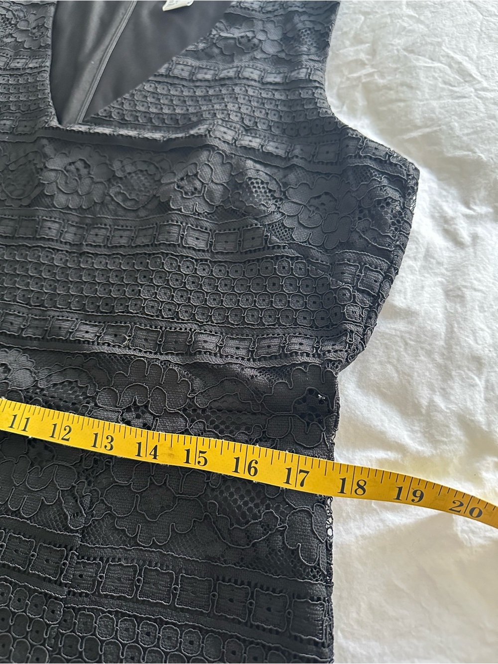 H&M Black Lace Midi Dress with V-Neck, size large - Picture 8 of 15